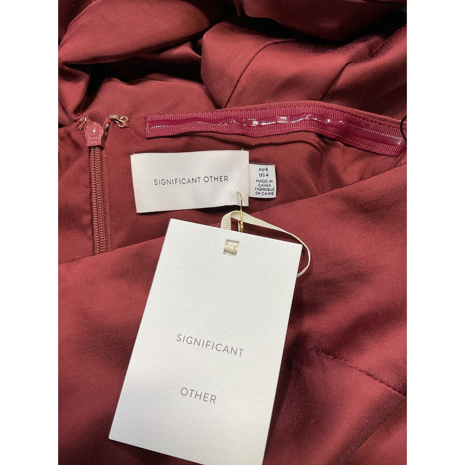 Significant Other 'Amal' Brown One Shoulder Satin Dress Size 4 - NWT