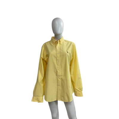 Ralph Lauren Classic Yellow Oxford Button-Down Shirt Size Large