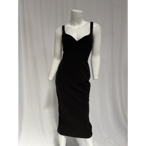 Nookie 'Romance' Black Crepe Midi Dress Size M