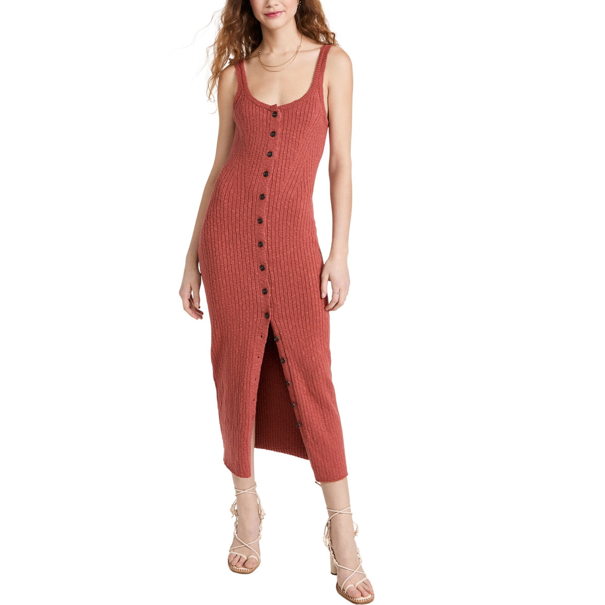 Ulla Johnson Ribbed Brown Nedda Dress Size Petite