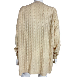 Reformation Oversized Cashmere Beige Cable Knit Cardigan Size XS