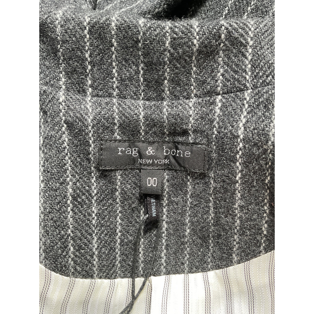 Rag & Bone 'Charles' Grey Italian Wool Blazer Size 0