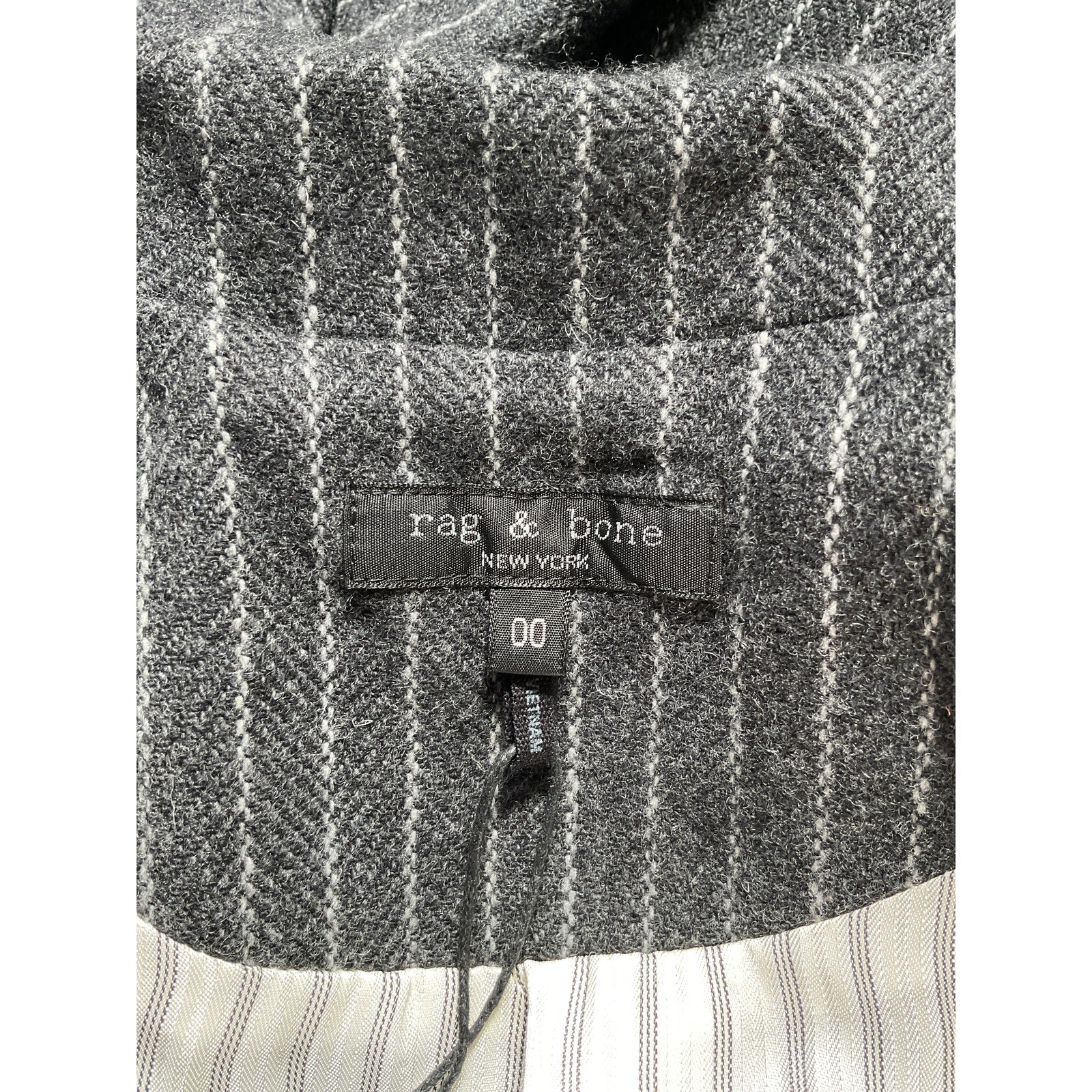 Rag & Bone 'Charles' Grey Italian Wool Blazer Size 0