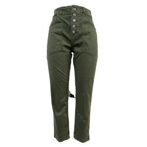 Veronica Beard High Rise Green Arya Straight Leg Cargo Pants Size 28