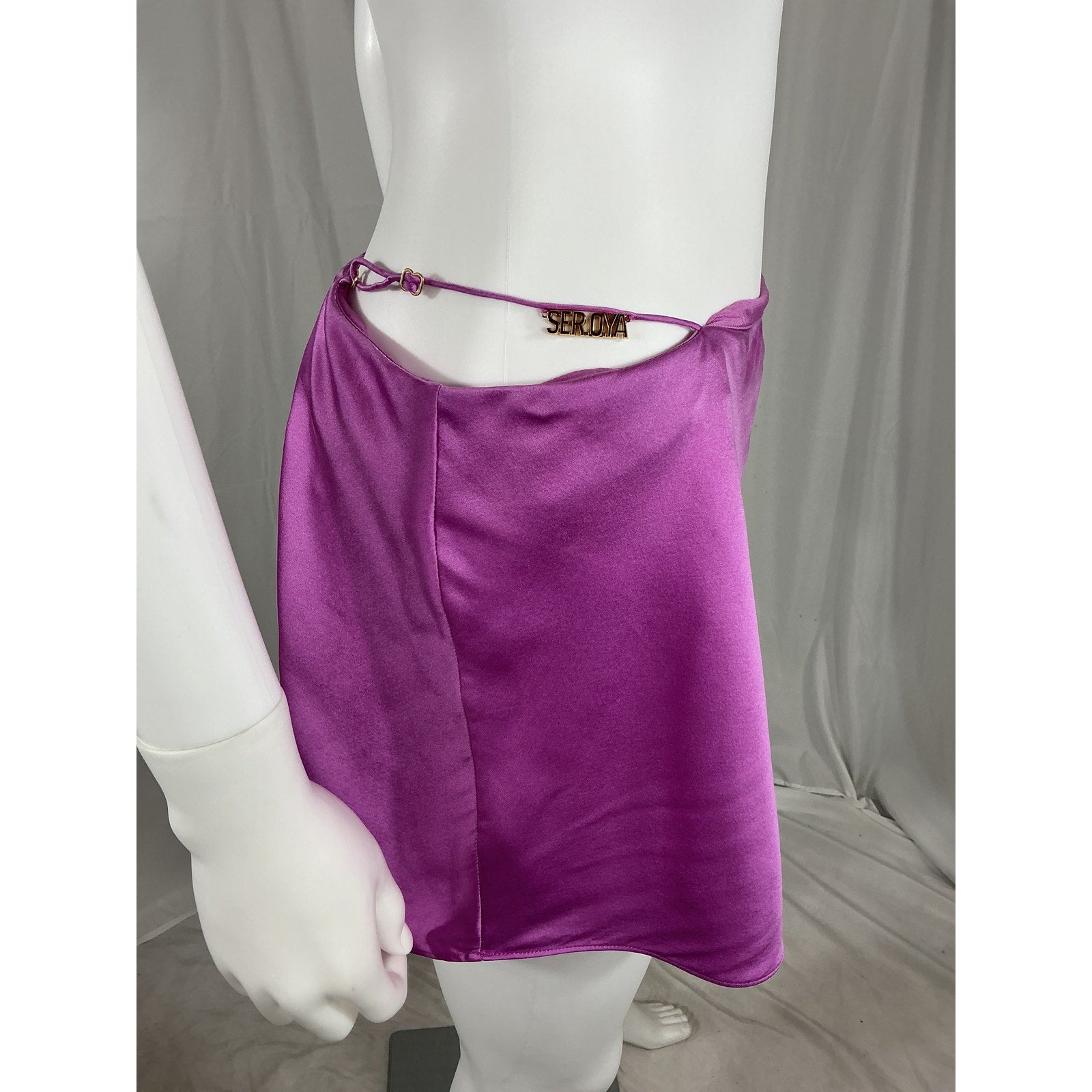 Ser.O.Ya 'Sarra' Purple Silk Silk Skirt Size S