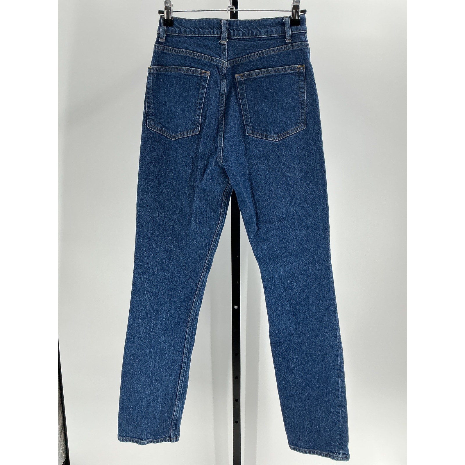 Reformation 'Liza' Blue Cotton Ultra High Rise Straight Jeans Size 28