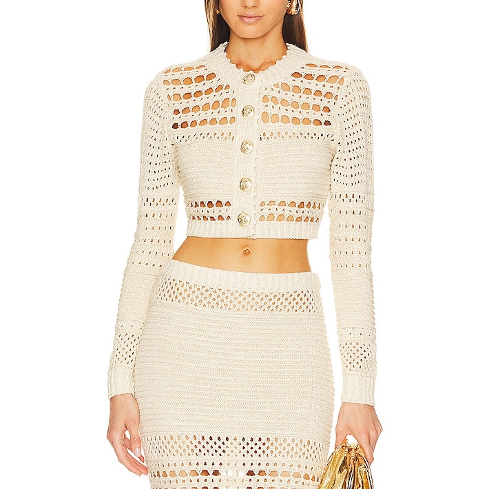 Retrofete 'Nico' White Cotton Cardigan Size XS