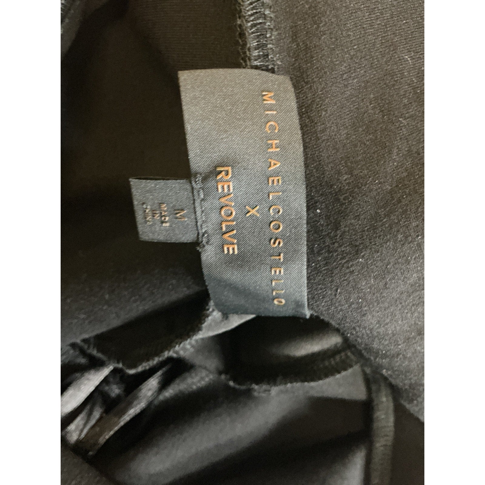 Michael Costello x Revolve 'Mr. Gibson' Black Viscose Mini Dress Size M