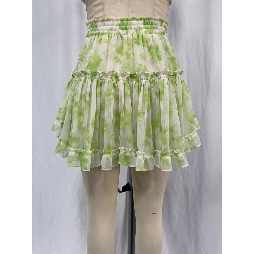 Misa Los Angeles 'Marion' Green Polyester Skirt Size M
