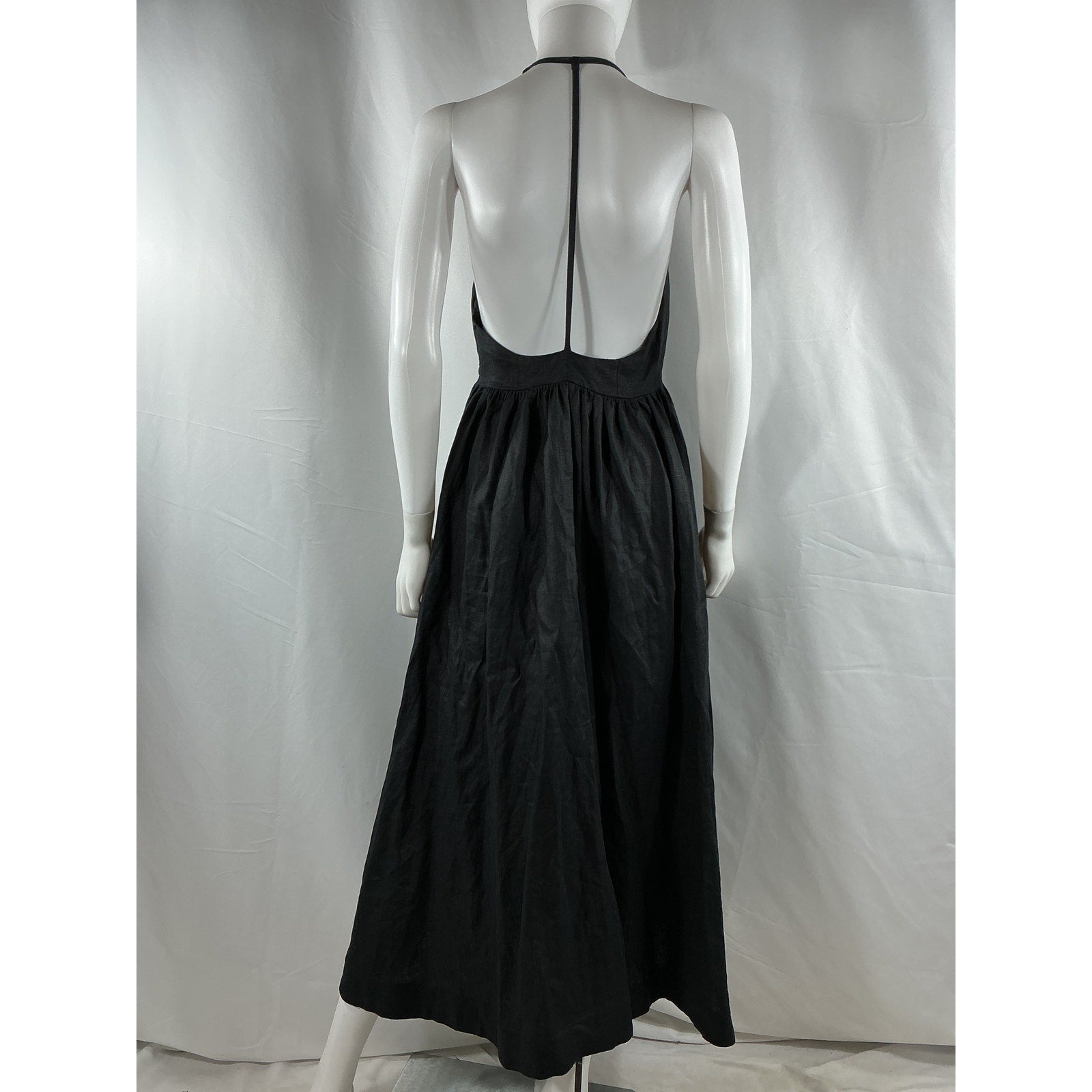 Reformation 'Percy' Black Linen Dress Size 4