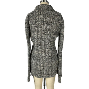 Chloé Ribbed Cashmere Black Button Front Cardigan Sweater Size XL