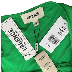 L'Agence Draped Green One-Shoulder Dress Size S