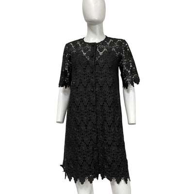 Frame Elegant Black Lace Button Front Dress Size S NWT