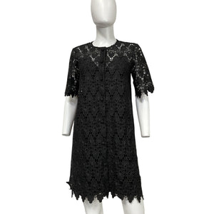Frame Elegant Black Lace Button Front Dress Size S NWT