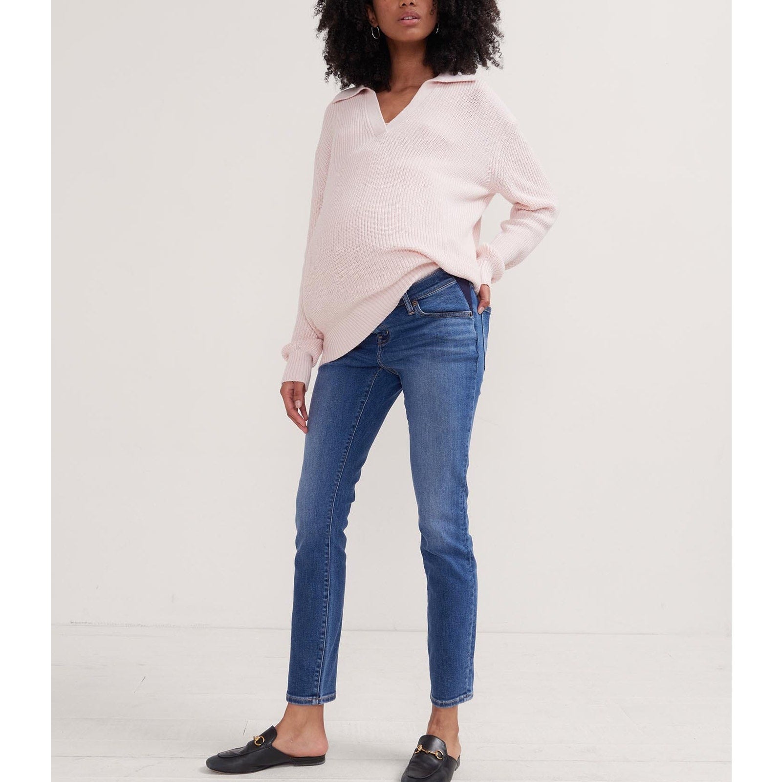 Hatch The Slim 'Maternity' Blue Cotton Jean Size 28