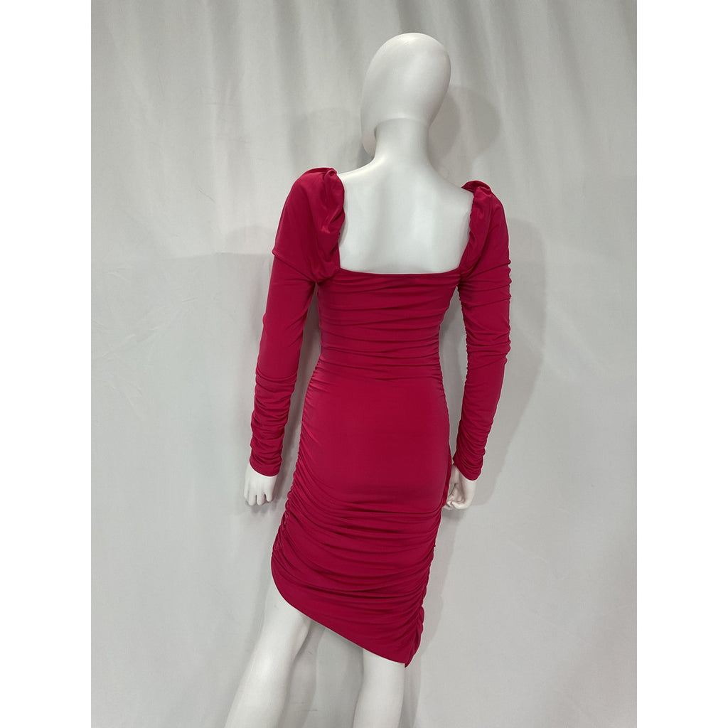 Michael Costello 'Ashley' Pink Midi Asymmetric Dress Size XS