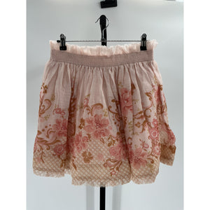 Zimmermann Postcard Pink Silk & Linen Flip Skirt Size 8 - NWT