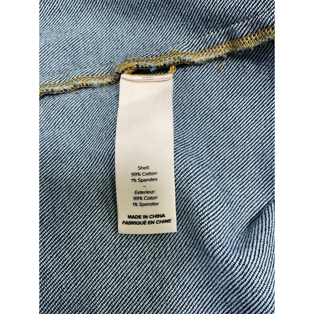 Cinq A Sept 'Holly' Blue Cotton Puff-Sleeve Denim Jacket Size S