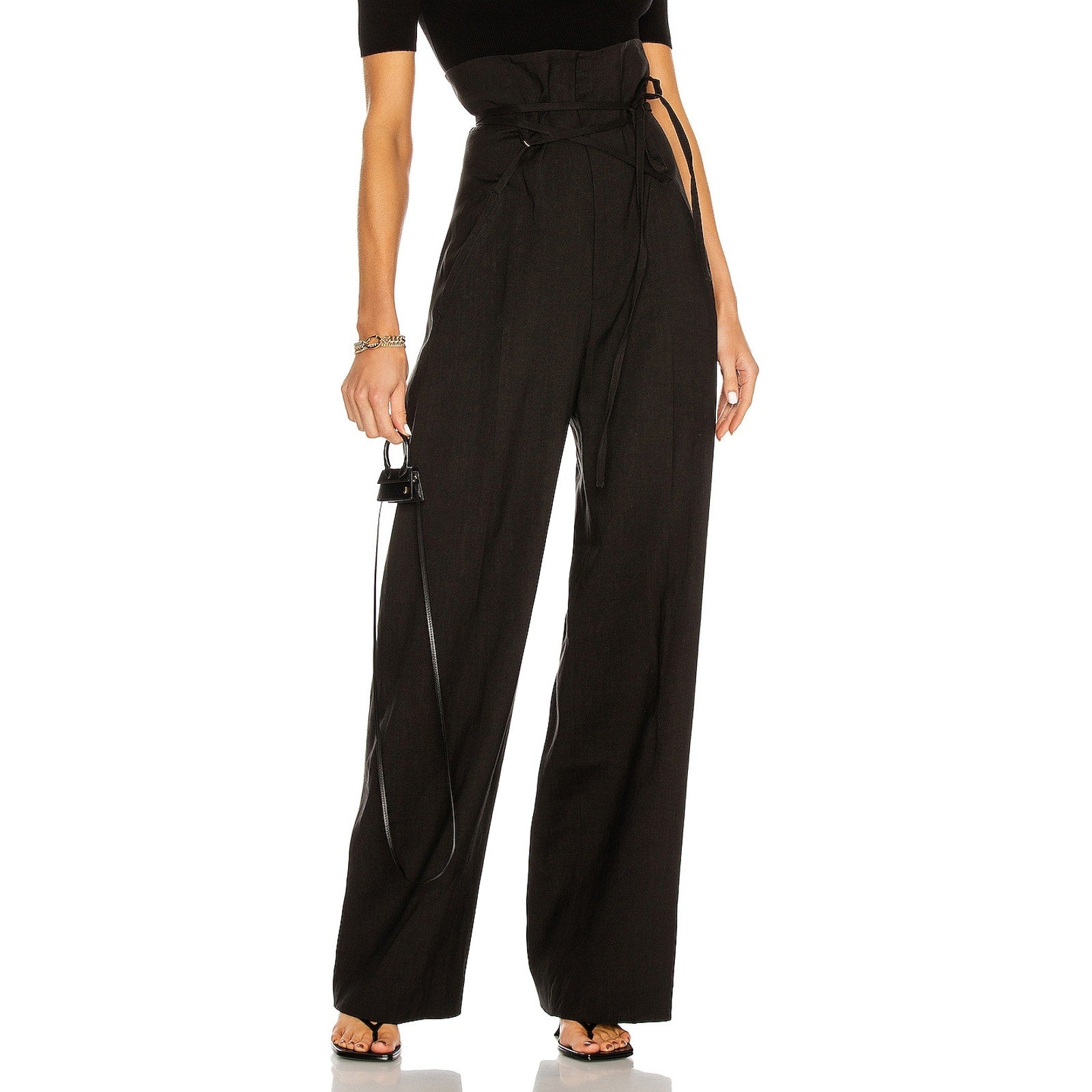 Jacquemus 'Le Pantalon' Black Hemp Novio Pant Size 34