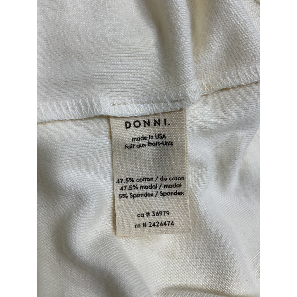 Donni. 'The Baby' White Cotton Rib Turtleneck Size M