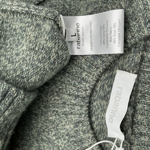 Paco Rabanne Layered Teal Wool-Blend Sweater Size L