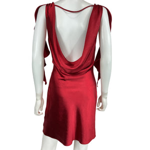 Lpa Draped Burgundy Raveena Mini Dress Size S