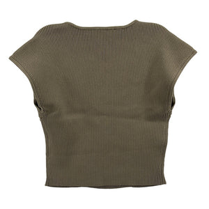 Simkhai Ribbed Olivine Abia Top Size M