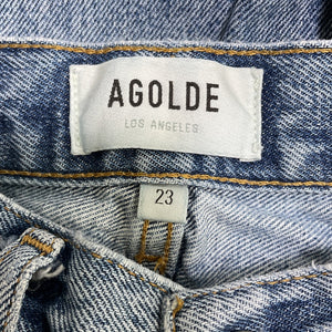 Agolde Distressed Blue Lana Denim Jeans Size 23