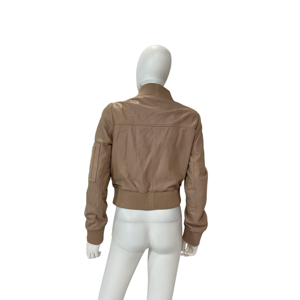 Walter Baker 'Hailey' Pink Leather Bomber Jacket Size M