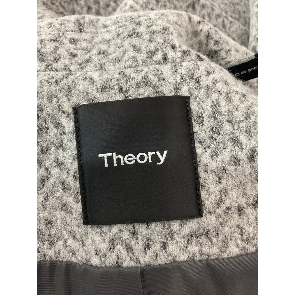 Theory Wool Blend Grey Trench Coat Size L