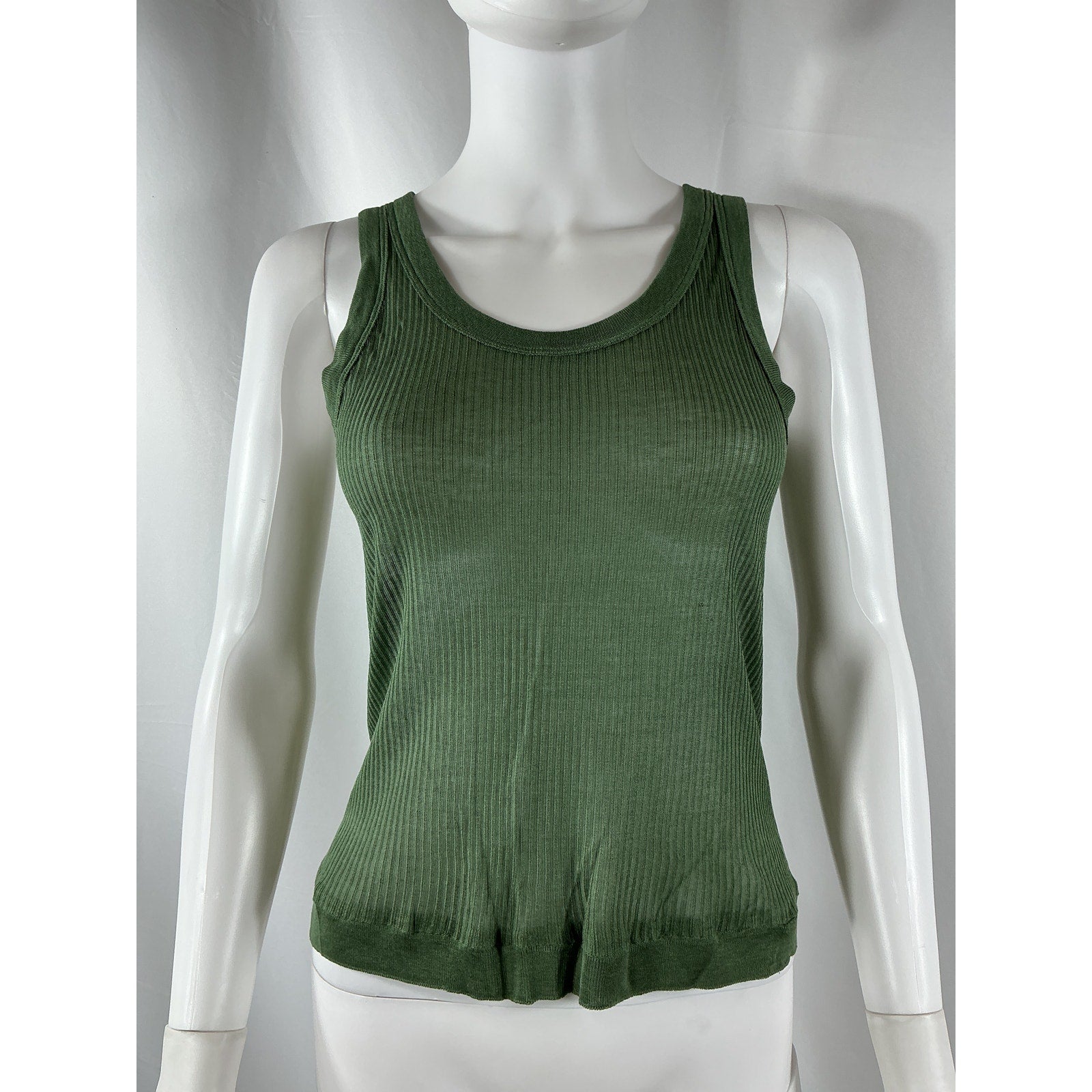 Lemaire Semi-Sheer Green Viscose Tank Top Size S