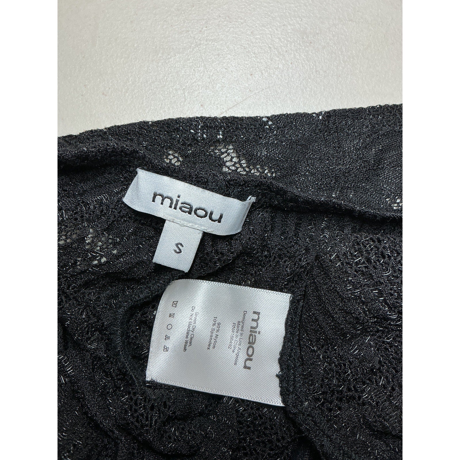 Miaou 'Aissa' Black Nylon Catsuit Size S