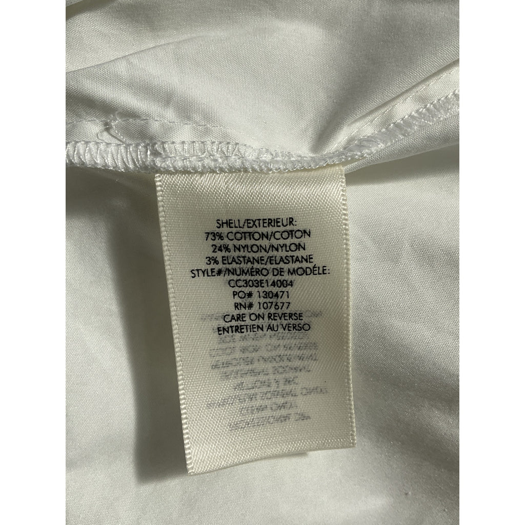 Alice + Olivia 'Finely Emb' White Button Down Long Sleeve Blouse Top Collar Shirt Size XS