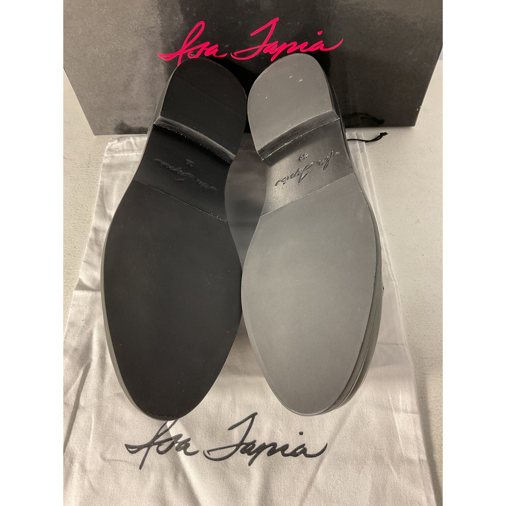 Loveshackfancy 'Isa' Black Leather Tapia Caroline Loafer Size 8