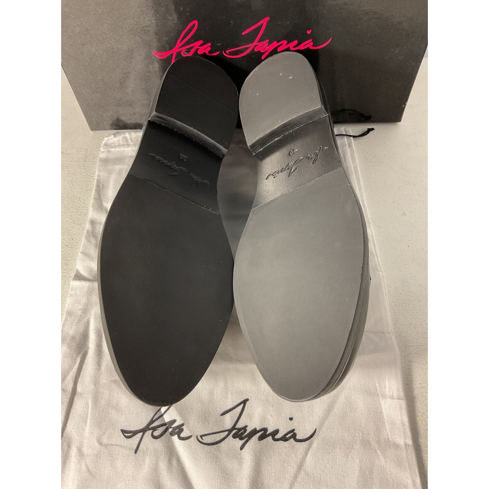 Loveshackfancy 'Isa' Black Leather Tapia Caroline Loafer Size 8