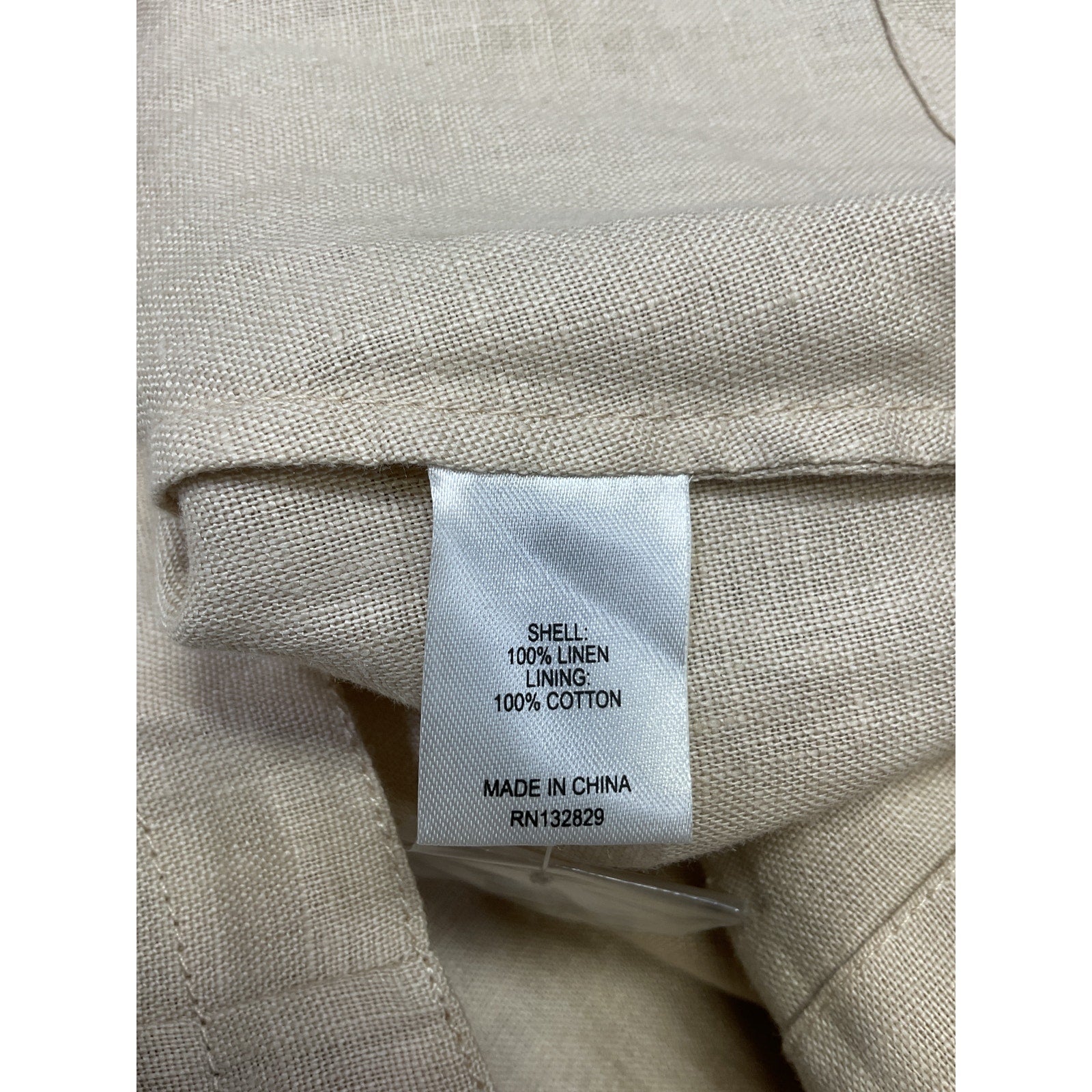 L'Academie 'Josefin' Beige Linen Blouse Size XS