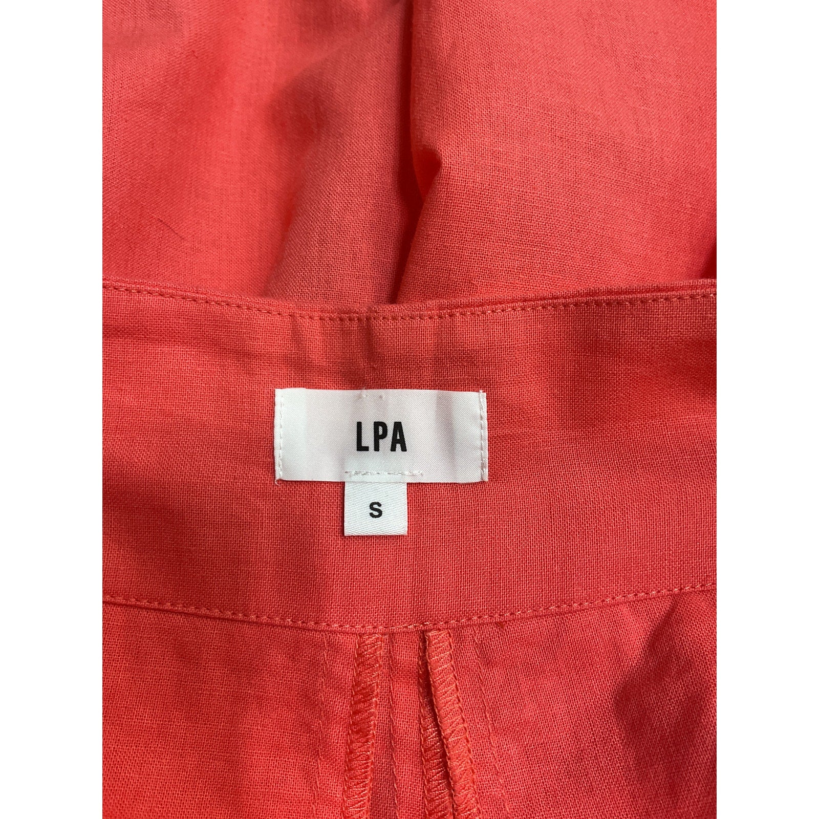 Lpa Wide Leg Paperbag Red Cotton Pant Size S