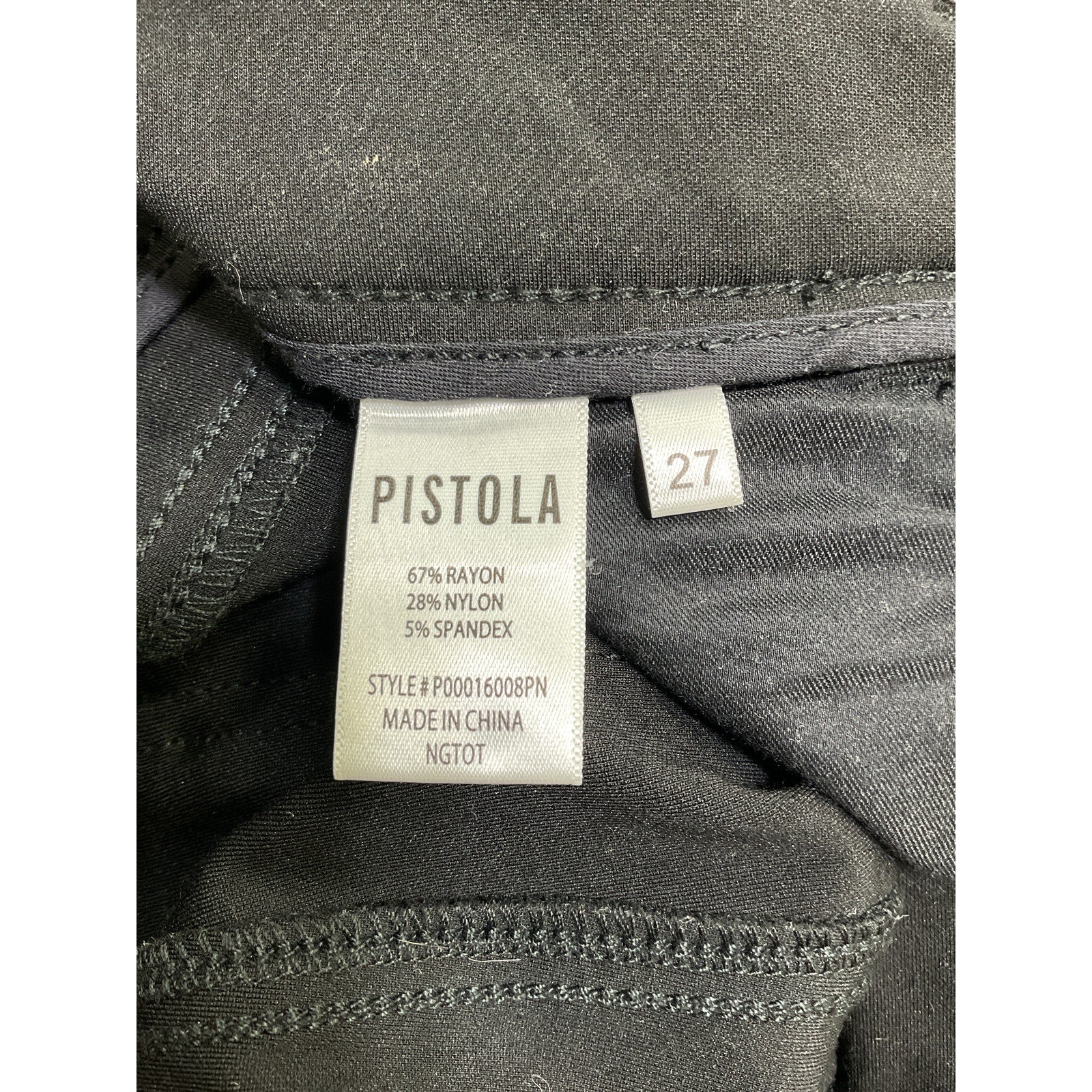 Pistola 'Kendall' Black Rayon High Rise Skinny Scuba Pant Size 27
