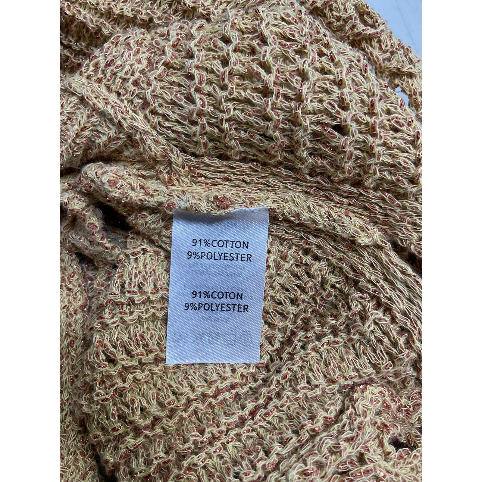 Ramy Brook 'Krystal' Gold Cotton Crochet Tank Top Size S
