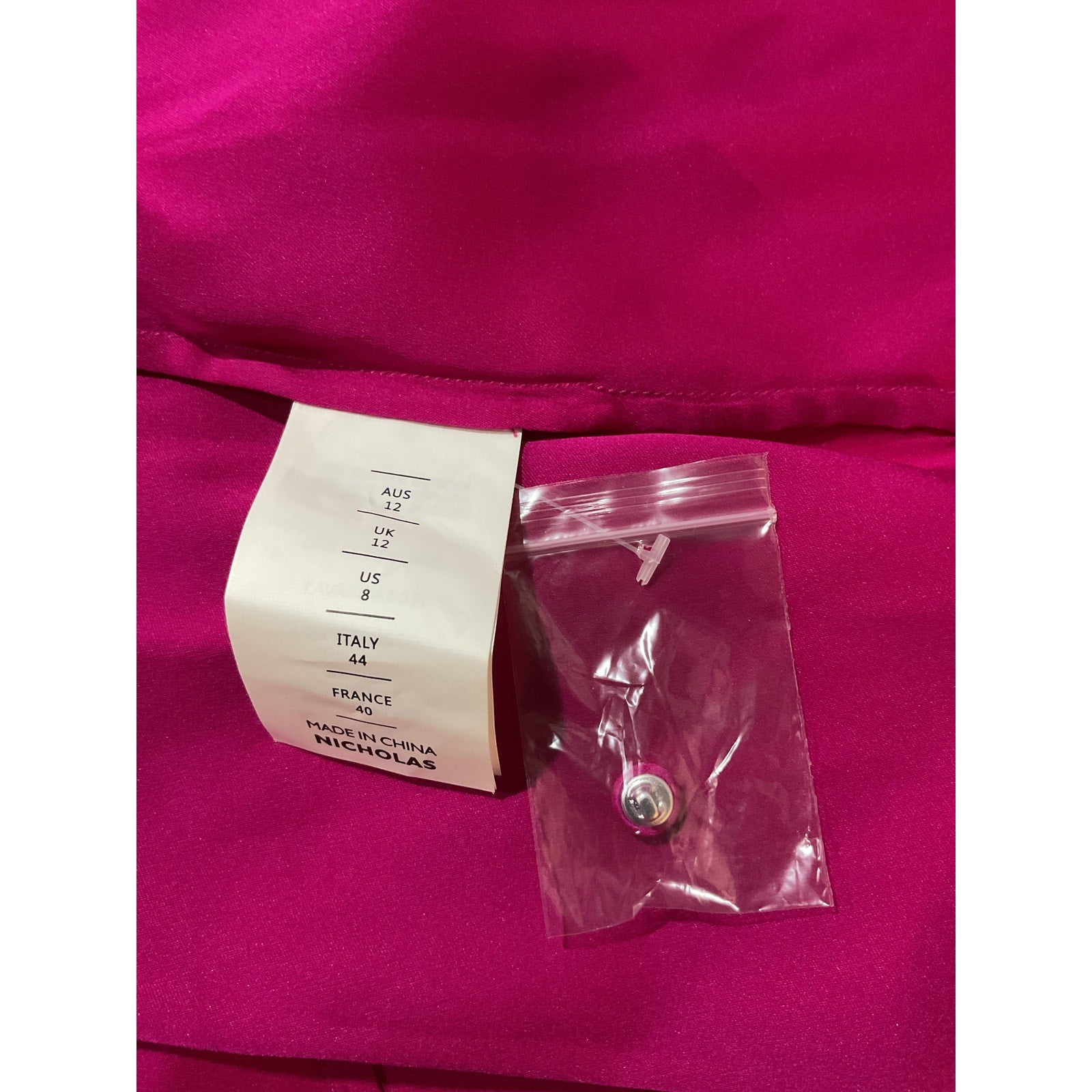 Nicholas Amira 'Bias' Pink Ruffle Long Sleeve Top Size 8 - NWT