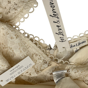 For Love & Lemons Romantic Cream Doily Lace Mini Dress Size S