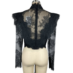 Zimmermann Sheer Black Sensory Lace Bodice Top Size 1 NWT