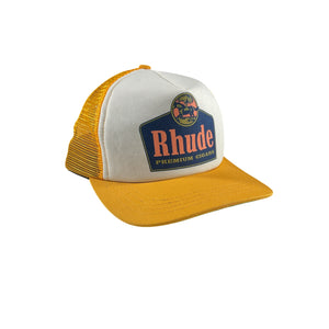 Rhude 'Cigars' Yellow & Ivory Trucker Hat Size OS