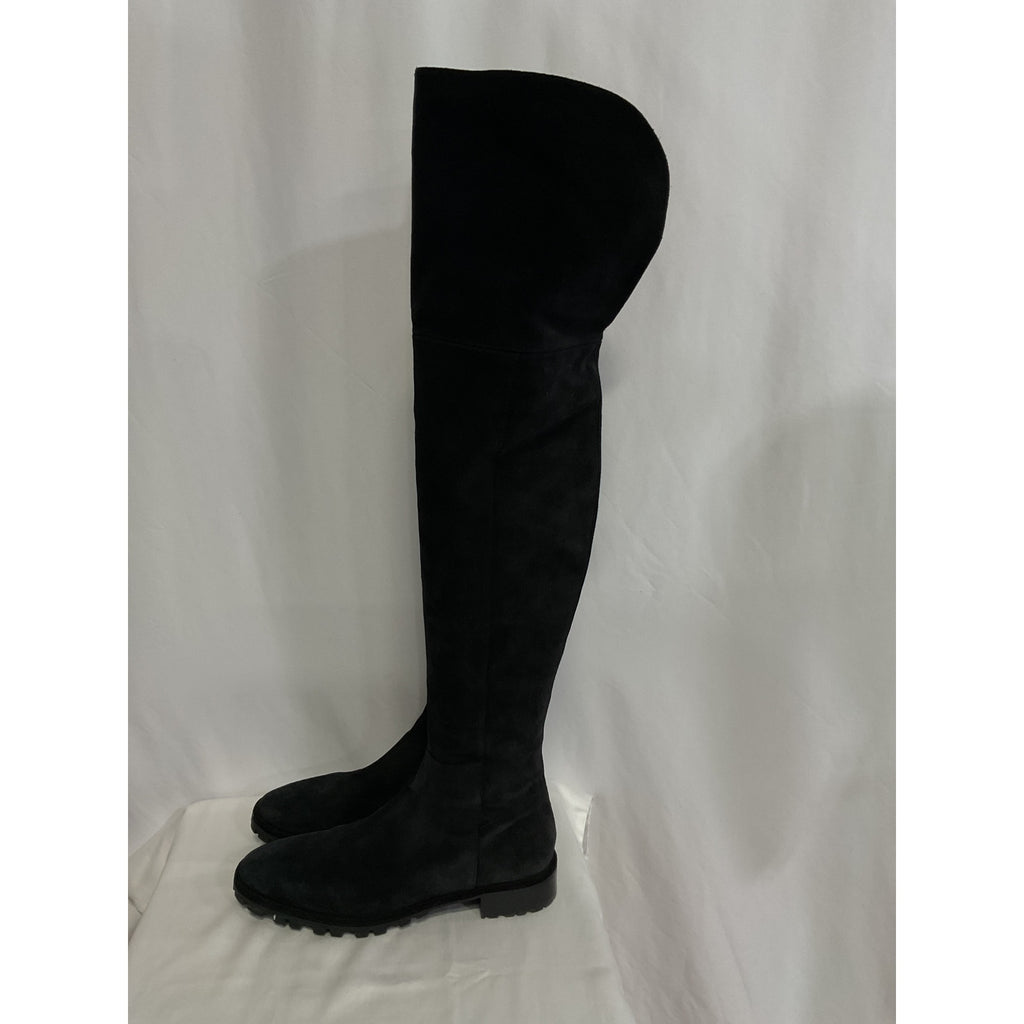 Stuart Weitzman 'Amber' Black Suede Leather Over-The-Knee Boots Size 8