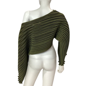 Aiifos Pleated Army Green Sonya Blouse Size XS