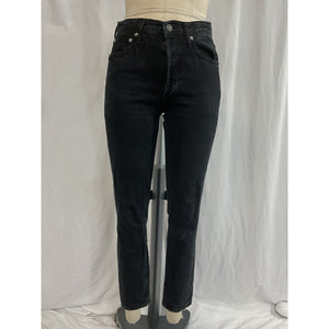 Agolde 'Jamie' Black High Rise Classic Denim Jean Size 25