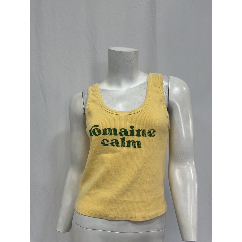 Mother 'The Yippie' Beige Cotton Tank Top Size S