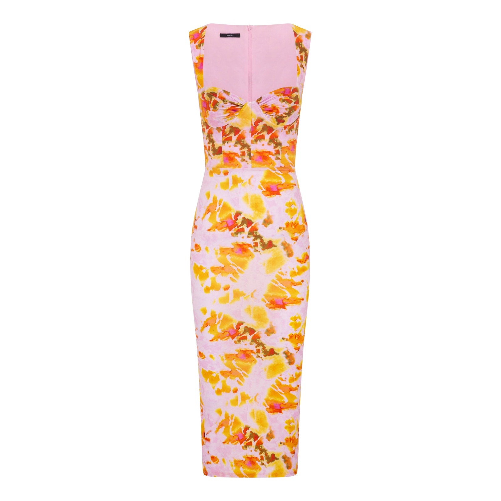 Alex Perry 'Claret' Pink Polyamide Tie-Dye Stretch-Jersey Midi Dress Size 8 - NWT
