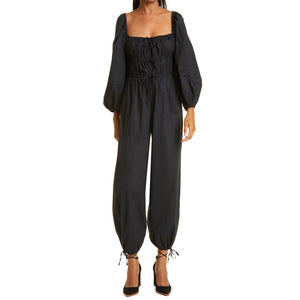 Ulla Johnson Ruched Black Amalie Jumpsuit Size 2