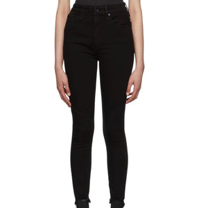Rag & Bone Sleek Black Nina High Rise Denim Jeans Size 24